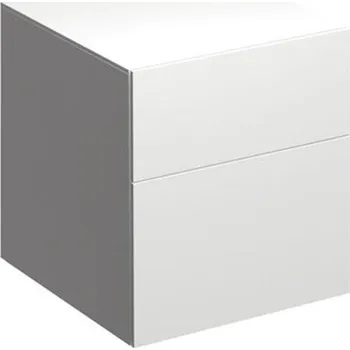 Koupelnový nábytek Geberit Xeno2 boční skříňka se dvěma zásuvkami 45x46,2x51 cm, lakovaná s vysokým leskem, bílá (500.504.01.1)