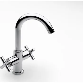 Vodovodní baterie Roca Loft umyvadlová stojánková baterie kohoutková, s otočným výtokem, s výpustí, chrom (A5A3043C00)