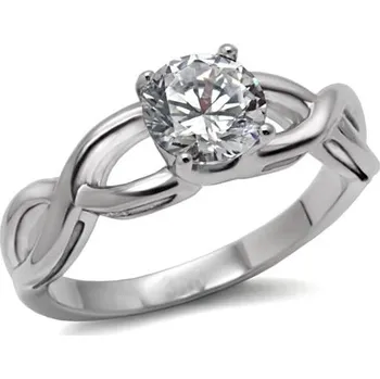 Prsten Šperky4U Ocelový prsten se zirkonem - velikost 52 - AL-0009-52