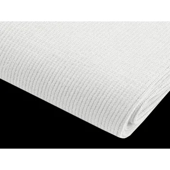 Úplet bavlněný elastický žebrovaný - tunel, barva 1 bílá