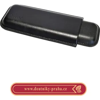 Penál Pouzdro na 2 doutníky Etue Angelo, černé, kožené, 180mm