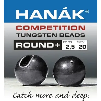 Tungstenové kuličky Hanák Competition ROUND+ černý nikl 4,0 mm, 20 ks