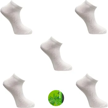 Pánské ponožky PeSaiL Pánské kotníkové bambusové ponožky bílé ( 5 párů v balení ) Barva: Bílá, Velikost: 43-46