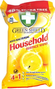 Dezinfekce Green Shield Care and Protect Household Surface Wipes Citron 4v1 vlhčené ubrousky pro domácnost 70 ks