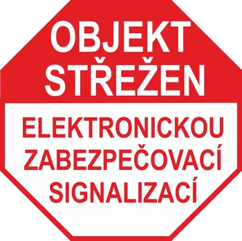 Objekt střežen - elektronickou .... samolepící vinylová fólie 150x150 mm