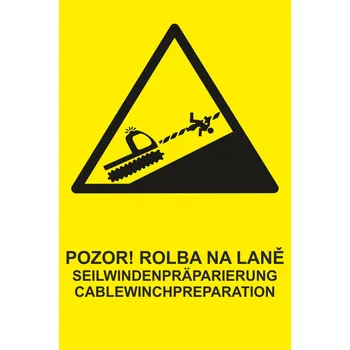 Pozor! Rolba na laně UV tisk plast 5mm 600 x 400 mm