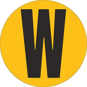Samolepící etiketa Podlahové písmeno - W podlahové samolepky průměr 200 mm