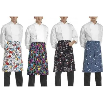 Gastro oděv Kuchařská zástěra nízká s kapsou EGOchef - různé vzory plameny E-6101110A