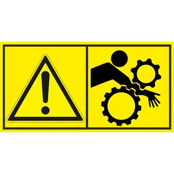 Značení Výstraha - Nebezpečí vtáhnutí ruky do stroje samolepící vinylová fólie 45 x 85 mm