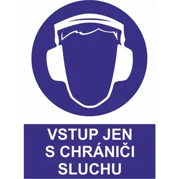 Vstup jen s chrániči sluchu samolepící vinylová fólie A4 (297 x 210 mm)