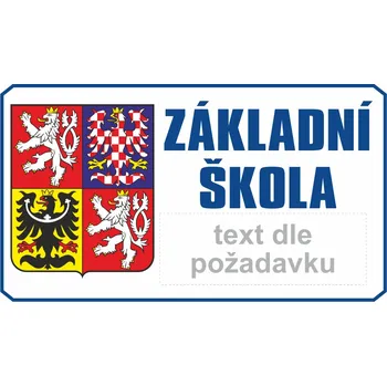 Základní škola+text UV tisk plast 5mm 700x400 mm