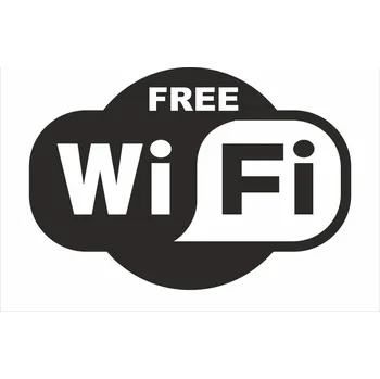 WIFI FREE řezané - černá samolepící PVC fólie 200x140 mm