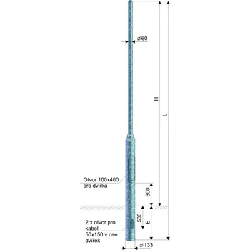 Osvětlení KOOPERATIVA Stožár KL 4,5-133/60 Z žárový zinek 12100-00023