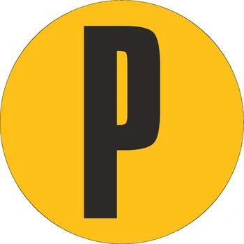 Samolepící etiketa Podlahové písmeno - P podlahové samolepky průměr 200 mm
