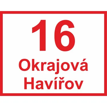 Tabulka orientační - 7 (číslo, 2 řádky textu, rovný rámeček) plast 5 mm 200 x 160 mm