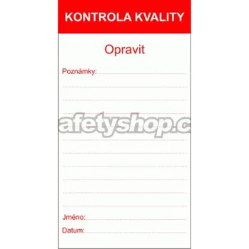 Speciální papír Kontrola kvality - Opravit plast 0,5mm 150 x 80 mm