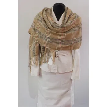 Šála Hřející, zimní, větší šála - károvaný design 5