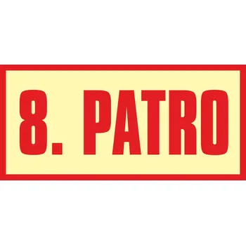 Značení poschodí - 8. patro fotoluminscenční plast 200 x 100 mm