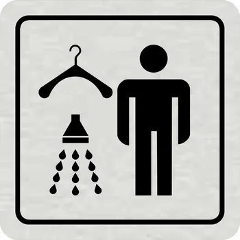 Samolepící etiketa Šatna-sprcha-muži