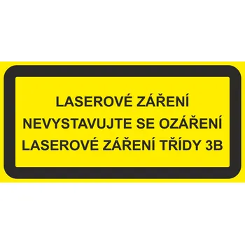 Laserové záření Nevystavujte se ozáření samolepící vinylová fólie 52 x 105 mm
