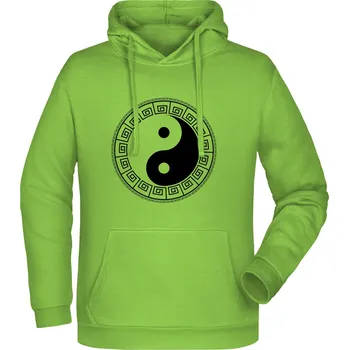 Pánská mikina TUKAN AGENCY Pánská mikina s kapucí Jin Jang Barva: Zelená limetková, Velikost: M