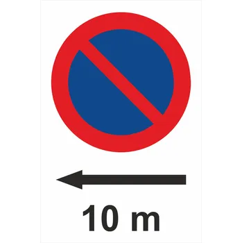 Značení Zákaz stání - x m vlevo UV tisk plast 5mm 600 x 400 mm
