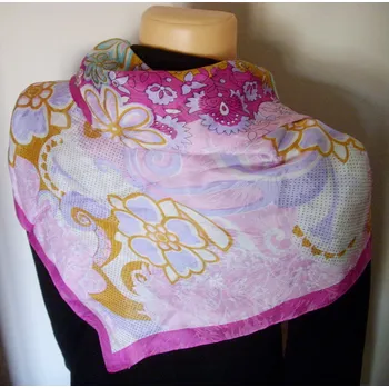 Šátek Velký hedvábný šátek----šťastný květiny 1