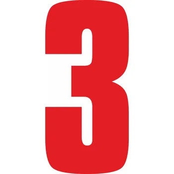 Papír Samolepící 3 červená samolepící vinylová fólie arch 5 ks - čísla 50 mm