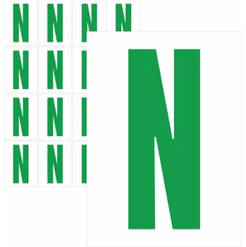 Papír Písmena samolepící zelená N samolepící vinylová fólie 15 mm písmo - aršík 36 ks