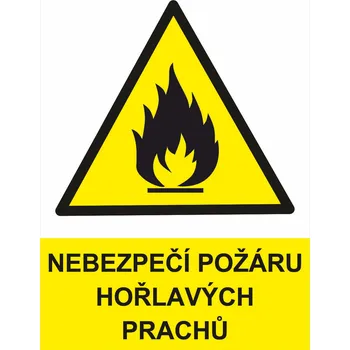 Nebezpečí požáru hořlavých prachů samolepící vinylová fólie A4 (297 x 210 mm)