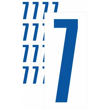 Papír Čísla samolepicí 7 modrá samolepící vinylová fólie 25mm písmo - aršík 16 ks