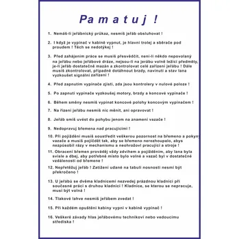 Značení Desatero jeřábníka samolepící vinylová fólie A4 (297 x 210 mm)