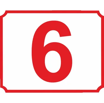 Číslo orientační - 2 (červené písmo) plast 5 mm 200 x 160 mm