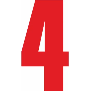 Papír Samolepící 4 červená samolepící vinylová fólie velikost znaku 200 mm