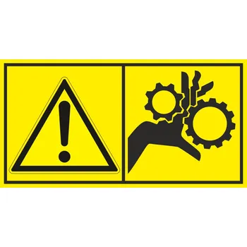 Značení Výstraha - Nebezpečí vtáhnutí prstů do stroje samolepící vinylová fólie 45 x 85 mm