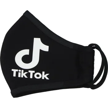 rouška Dětská bavlněná rouška, TikTok, černá, velikost S