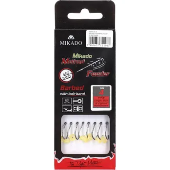 Mikado - Návazec METHOD FEEDER 10 cm s gumkou BAIT BAND – 8 ks háček: BB 18, vlasec: 0,18 mm, síla vlasce: 0,18 mm