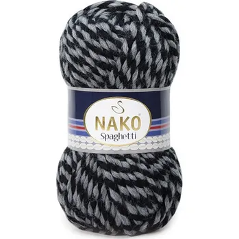 Příze Nako Pletací příze Nako Spaghetti 21365 - černošedá