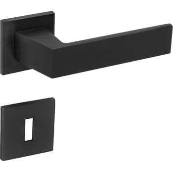 Dveřní kování klika TI - MAYA - HR 3033 5S Provedení: kl./kl. na rozetách (bez spodní rozety), Povrch: BS - černá mat (153) 8584138420371