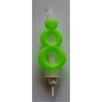 Svíčka Dortová svíčka reflexní zelená - číslice 8