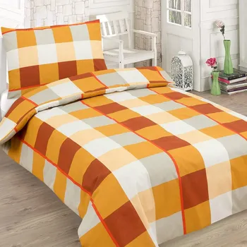 Povlečení Numberoplus Bavlněné povlečení SQUARE oranžová