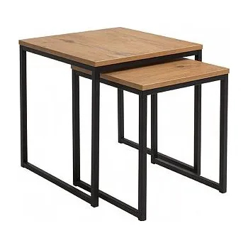 Konferenční stolek AROZ SET konferenční stolek LAW/40+LAW/50, dub lancelot/černá