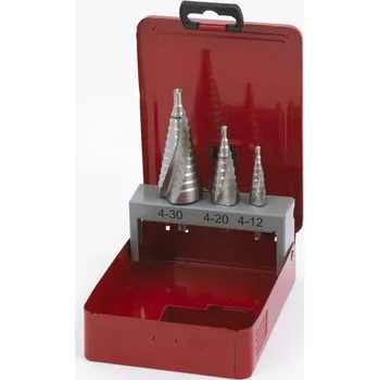 Vrták KRAFTWERKTOOLS Sada vrtáků stupňovitých 4-12mm / 4-20mm / 6-32mm cobaltové HSS-Co 3ks