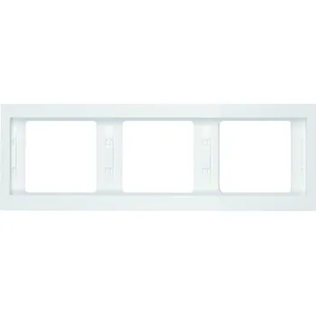 Elektrická zásuvka Rámeček 3-násobný,vodorovný, Barker K.1, bílá,lesk
