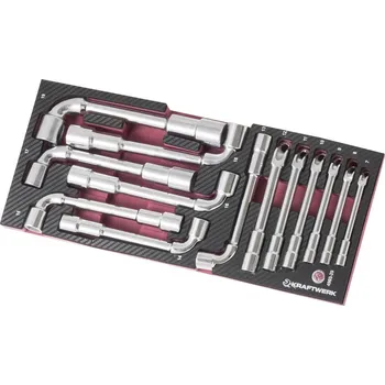 Ruční nářadí KRAFTWERKTOOLS PROMO KW: Sada klíčů trubkové vyhnuté 7-19mm 6/6hran 13ks COMPLETO EVA3