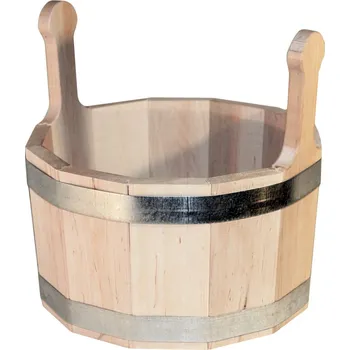 Sauna saunové vědro LANITPLAST 10 L (Saunové vědro ze smrkového dřeva s dvěmi uchy, klasické provedení bez plastové vložky, objem 10 L.)