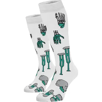 Dámské ponožky Veselé zdravotnické podkolenky Bílá 39-41