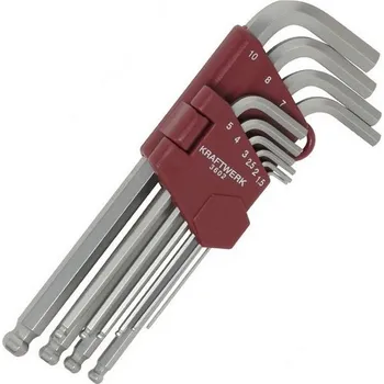 Ruční nářadí KRAFTWERKTOOLS BEST OF KW: Souprava klíčů Inbus 1,5-10,0mm s kuličkou 10ks