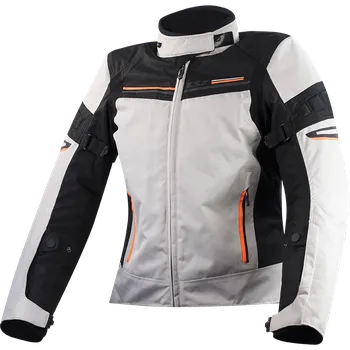 Moto bunda Dámská textilní bunda na motorku LS2 SHADOW LIGHT GREY BLACK ORANGE S