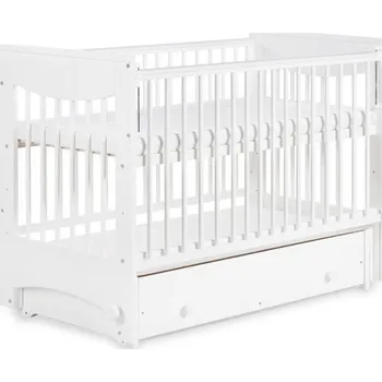 Dětská postýlka Klups Luna se spouštěcím bokem + šuplík + kolébka 127 x 67 x 96 cm bílá